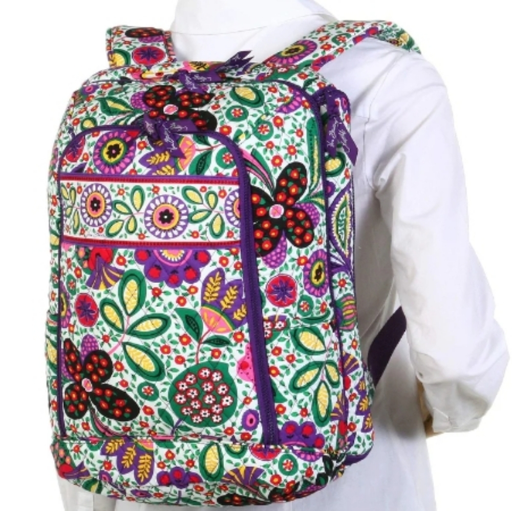 VERA BRADLEY Quilted Floral Laptop Backpack